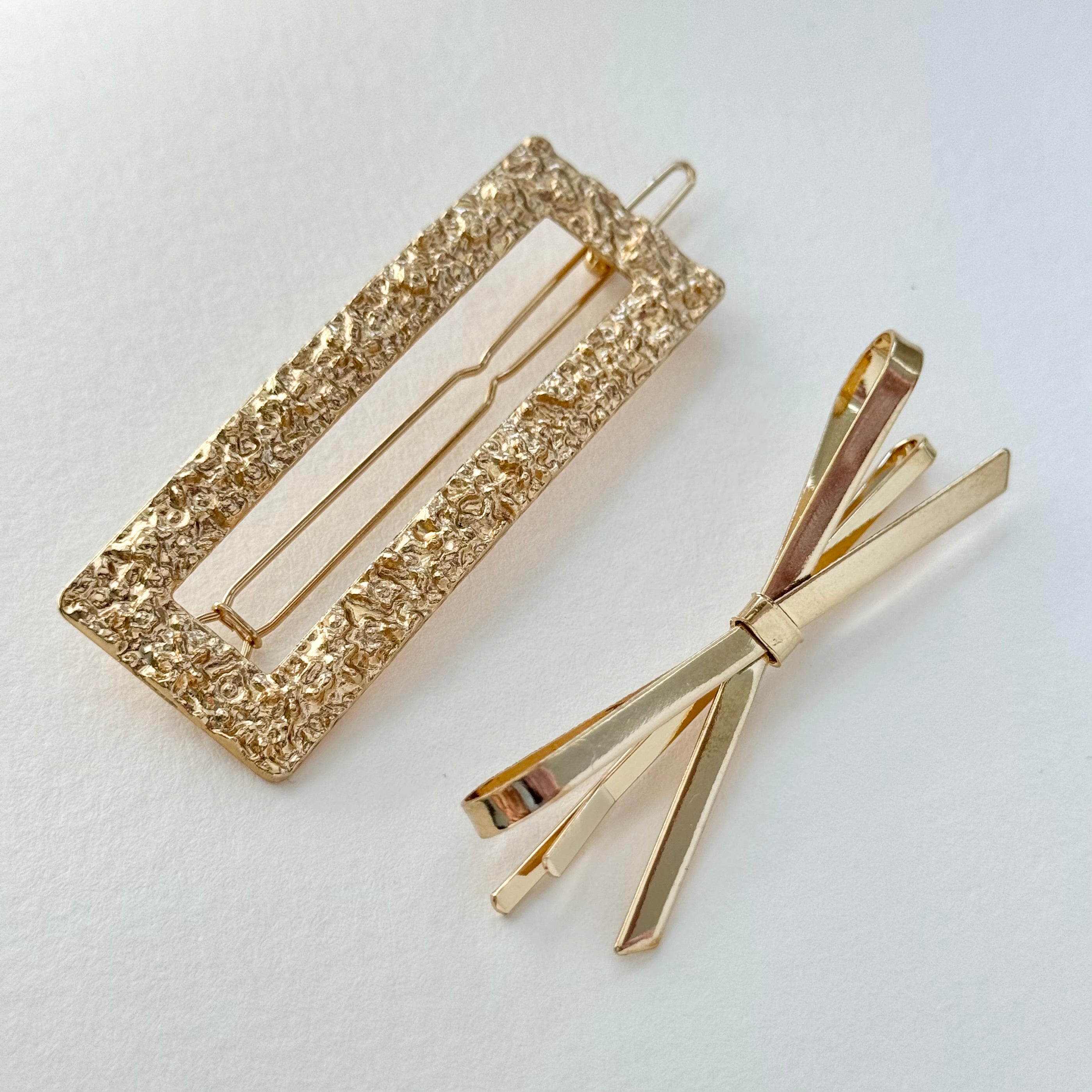 Lane Bryant Glittering Gold Hair Clips Golden Opalescent Hair Clip and Diamanté Bobby Pin Set  main image 3