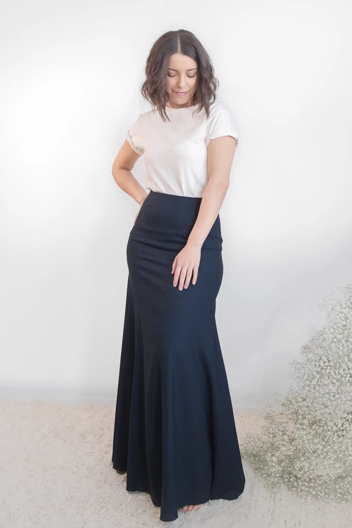 Mermaid Long Skirt | Birdie. | Navy Blue | Elegant Skirt for